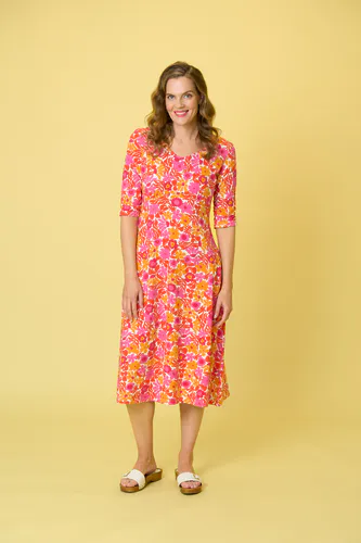 Model wearing Floral Dream Clifton Dress By Charlie Jane Available at Beetees Nelson